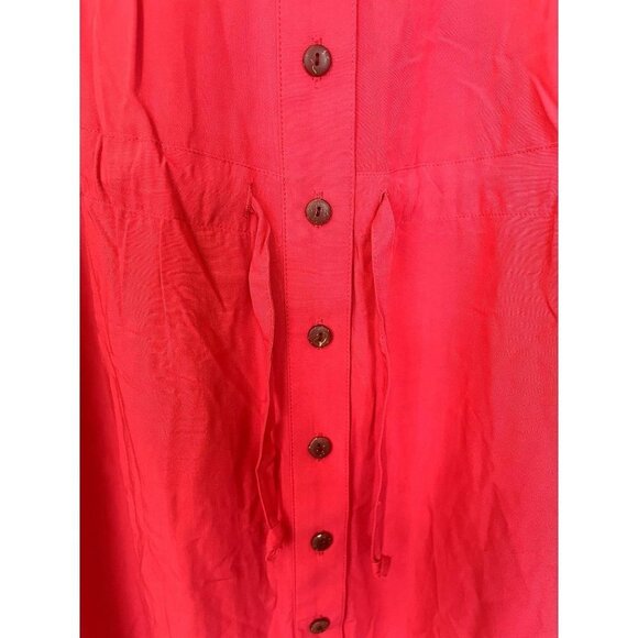 J.Jill Red Sleeveless Buttoned Shirt Dress M - Picture 3 of 6